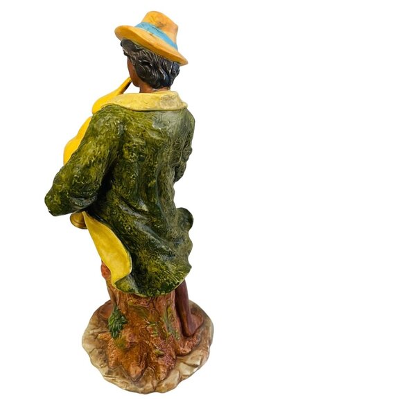 Vintage Capodimonte Italian Figurine Of Shepherd Boy Playing Bagpipes 11" Porcel - Picture 9 of 11